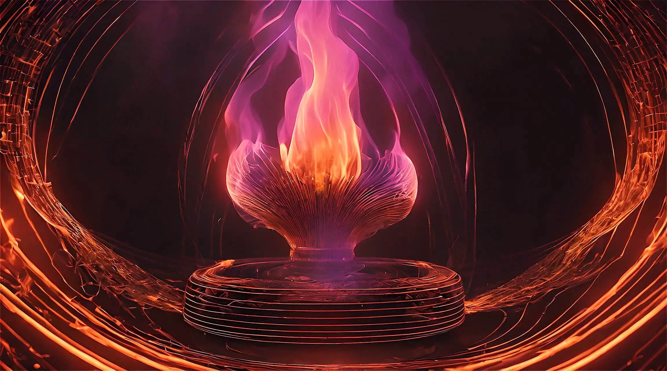 Abstract Fire Orb Cinematic Motion Graphic